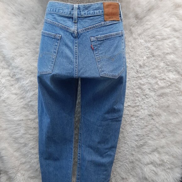 Levi's 501 Man's Blue Straight Legs Fly Buttons Distressed W33/L32 Denim Jeans - Picture 2 of 12